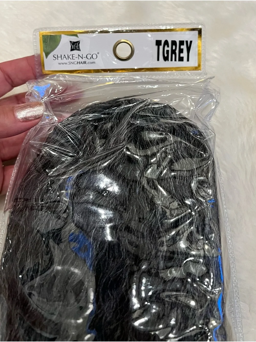 Drawstring Ponytail - Grey Synthetic Hair Extension